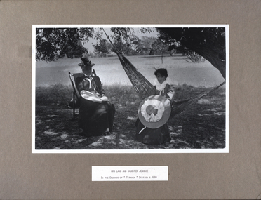 Photograph - Photograph - Black and White, Mrs Lang and Daughter Jeannie, c1899, 1897