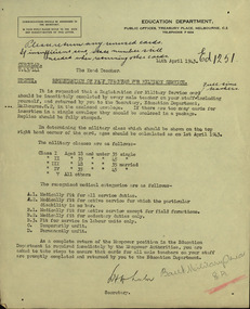 Letter - Correspondence, Numerous letters of different sizes relating to the Ballarat School of Mines, 1943, 1943