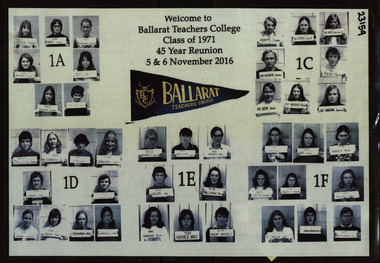 Poster - Ballarat Teachers' College Ceremonial Collar, Welcome to: Ballarat Teachers College: Class of 1971: 45 Year Reunion: 5 & 6 November 2016, 2016