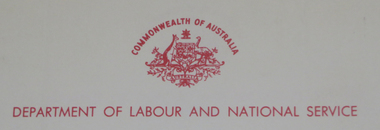 Correspondence, Letter on Department of Labour and National Service Letterhead