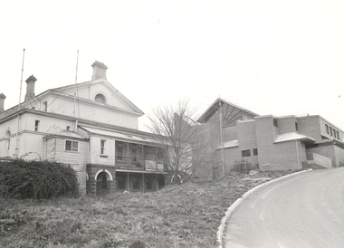 Black and white photograph, Rear view of the former Ballarat Supreme Court, Lydiard Street South, c2004