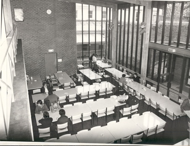 Photograph - black and white, Interior of the Ballarat School of MInes Amenities Building