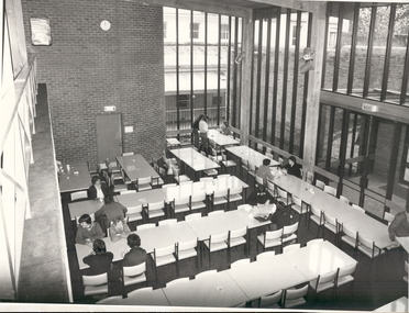 Photograph - black and white, Interior of the Ballarat School of Mines Amenities Building