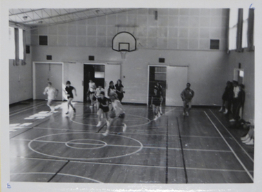 Image, Ballarat Teachers' College Students Playing Basketball at Gillies Street, 1966-1968, 1967-1968