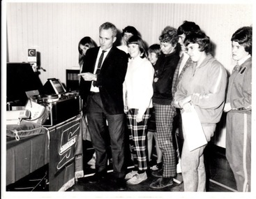 Image, Ballarat Teachers' College Students looking at Teaching Resources, 1966-1968, 1967-1968