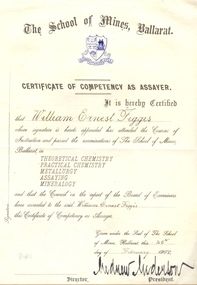 Ballarat School of Mines Certificate