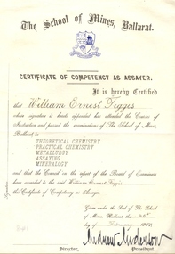 Ballarat School of Mines Certificate