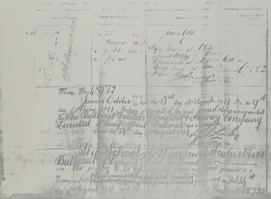 Document, James Oddie Probate Document