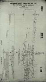 Plan, Underground Survey of Mines, Ballarat East. The Victoria United Company, 1903