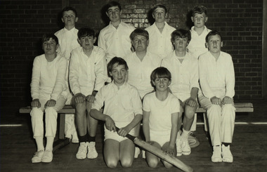 Photograph - black and white, Ballarat Junior Technical School Cricket Team