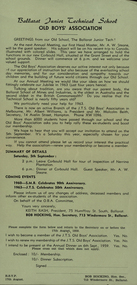 Document, Ballarat Junior Technical School Old Boys' Association, 1959, 1959