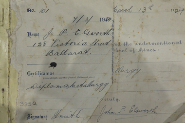 Book, Receipt Books for Ballarat School of Mines