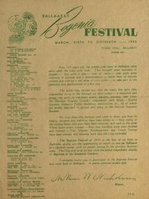 Document - Programme, Ballarat Begonia Festival Programme, 1954 and 1955