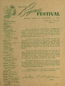 Document - Programme, Ballarat Begonia Festival Programme, 1954 and 1955, 1954 and 1955