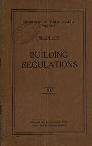 Book, Department of Public Health Victoria Building Regulations, 1937