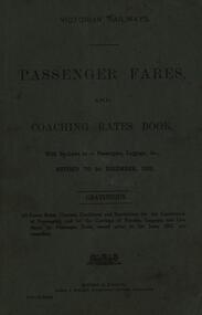 Book, Victorian Railways Passenger Fares and Coaching Rates, 1923, 1923