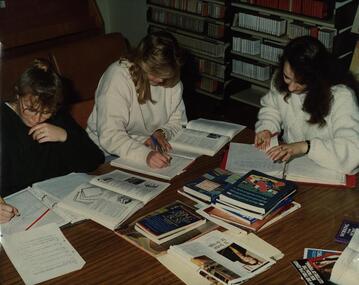 Photograph - Colour, Students Studying in the Library, c1985