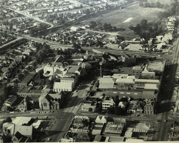 Photograph - Black and White, Aerial Photograph of the Ballarat School of Mines