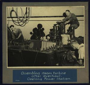 Photograph - Photograph - Black and White, Assembling Steam Turbine After Overhaul, Geelong Power Station