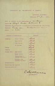 Certificate, Certificate of Competency in Swimming and Life Saving - 1912, 13/06/1912