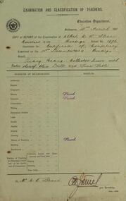 Correspondence, Education Department, Victoria: Examination and Classification of Teachers - 1901 - A W Steane, 22/03/1901