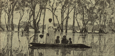 Image - black and white, Bark Canoe on a Murray Swamp