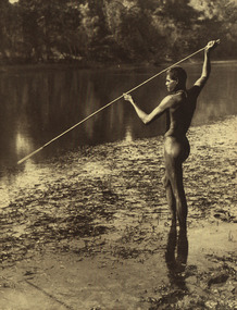 Image - black and white, Spear Fishing on the Daly River