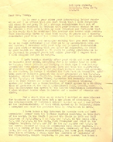 Correspondence, A A W Steane - Letter written to a member of the Masonic Lodge, 1951, 10/01/1951