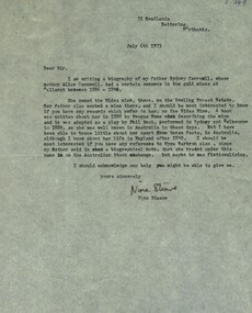 Correspondence, Letters to and from Nina Steane - 1973, 1973