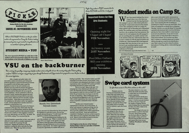 Newsletter, Pickle: Student Media for the Arts Academy, Issue 1, November 2005, 11/2005