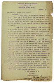 Document - Correspondence, Ballarat School of Mines Principal's Monthly Report, 1913, 1914-1915