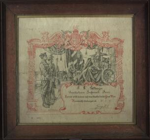 Certificate, Returned Soldier Certificate for Rupert Henry Pottinger, 30/03/1919