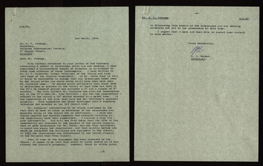 Letter - Correspondence, E.J. Barker, Letter relating the the Ballarat Observatory, 1966, 1966