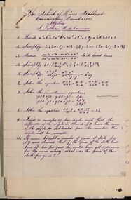Document, Ballarat School of Mines Examinations, 1884, 1887, 1888, 1884, 1887, 1888