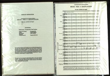Music Score, Music for a Graduation, 1997, 01/1997
