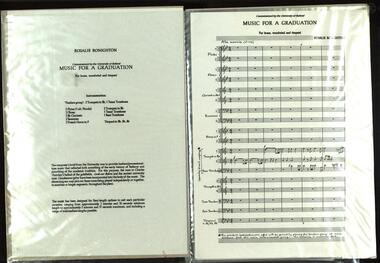 Document - Music Score, Music for a Graduation, 1997, 01/1997