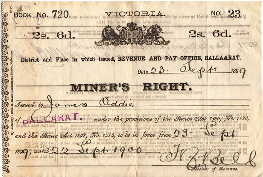 Victorian Miner's Right