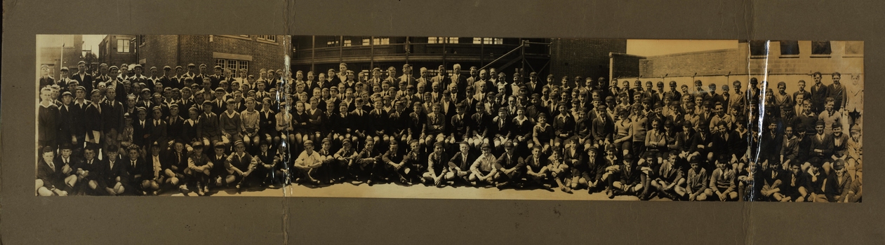 A large school group
