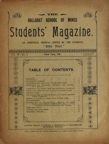 Booklet, Ballarat School of Mines, Student Magazine, Third Term, 1901, 1901