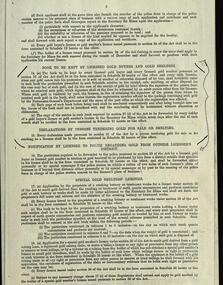 Document - Documents, Special Gold Smelters' Regulations and Licences