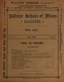 Book - Booklet, Ballarat School of Mines, Student Magazine, June1900, 1900