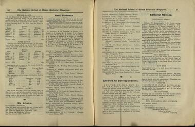Magazine of 24 pages, Baxter & Stubbs, Print, Ballarat School of Mines, Student Magazine, Third Term, 1911