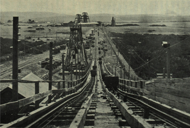 Photograph - black and white, State Coal Mine at Wonthaggi showing the Conveyor System