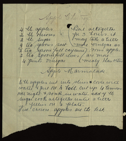 Document, Recipes Associated with the Squire Family, 1880-1