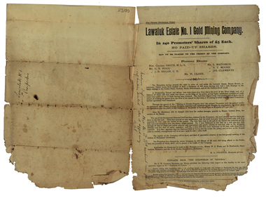 Document, Lawaluk Estate No. 1 Gold Mining Company Prospectus, 1934, 26/06/1934