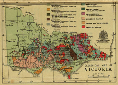 Photograph - colour, William Baragwanath, Department of Mines: Geological map of Victoria, c1935