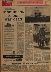 Newspaper - Clippings, Monument to Our War Dead, 25/04/1980