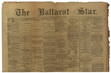 Newspaper, The Ballarat Star, 06 November 1885, 06/06/1885