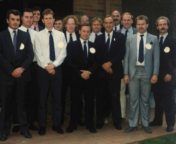Photograph - Photograph - Colour, Group Portrait of Brewing Students with Premier John Cain, 1990, 1990