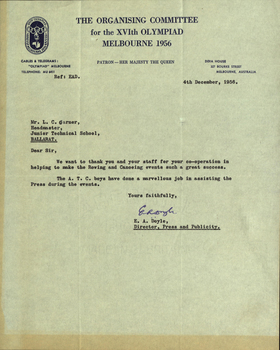 Typed written letter
